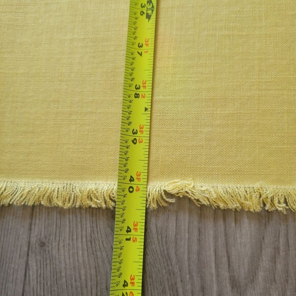 Yellow Square Cotton Tablecloth With Fringed Edges 36" X 36" - Picture 5 of 6